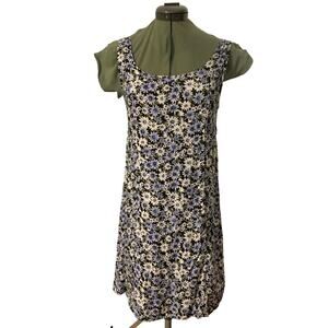 American Eagle Sundress Daisy Floral Pattern Blue Medium